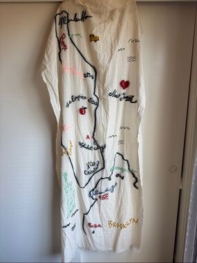 Madewell NYC New York City Cream Lightweight Woven Scarf